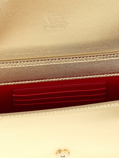 Bolso de mano Christian Louboutin de piel de cordero dorada