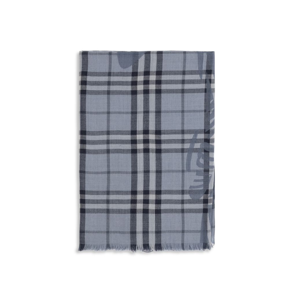 Burberry Blue Wool Scarf Oves Aries Versatile Accessory