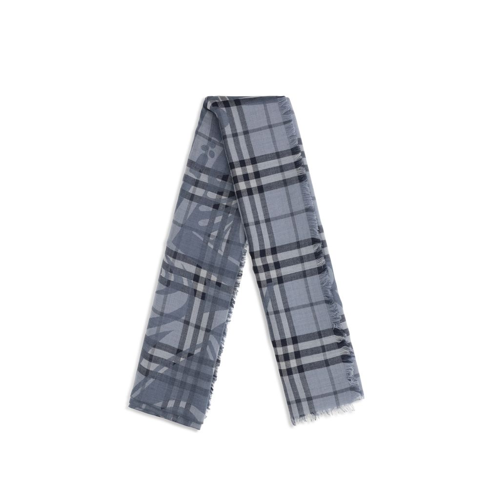 Burberry Blue Wool Scarf Oves Aries Versatile Accessory