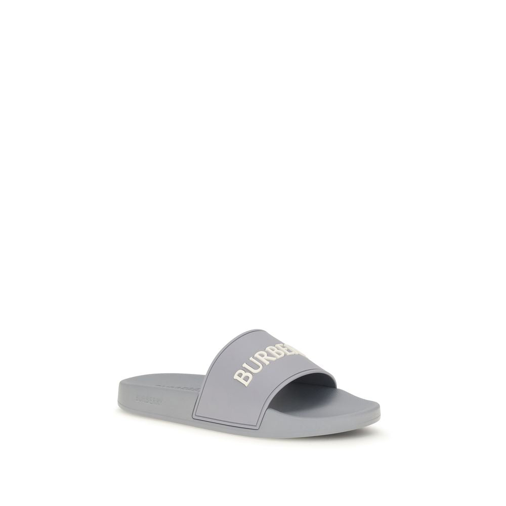 Chanclas grises de goma Burberry