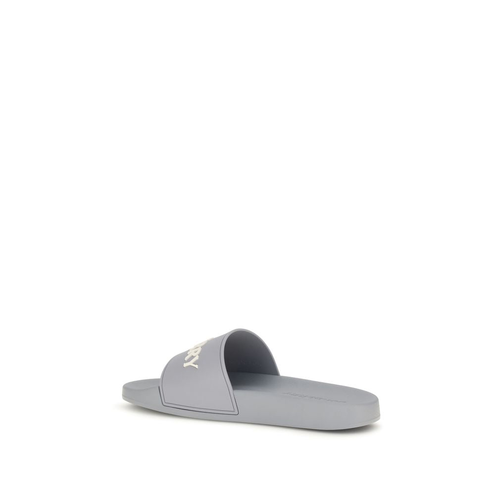 Chanclas grises de goma Burberry