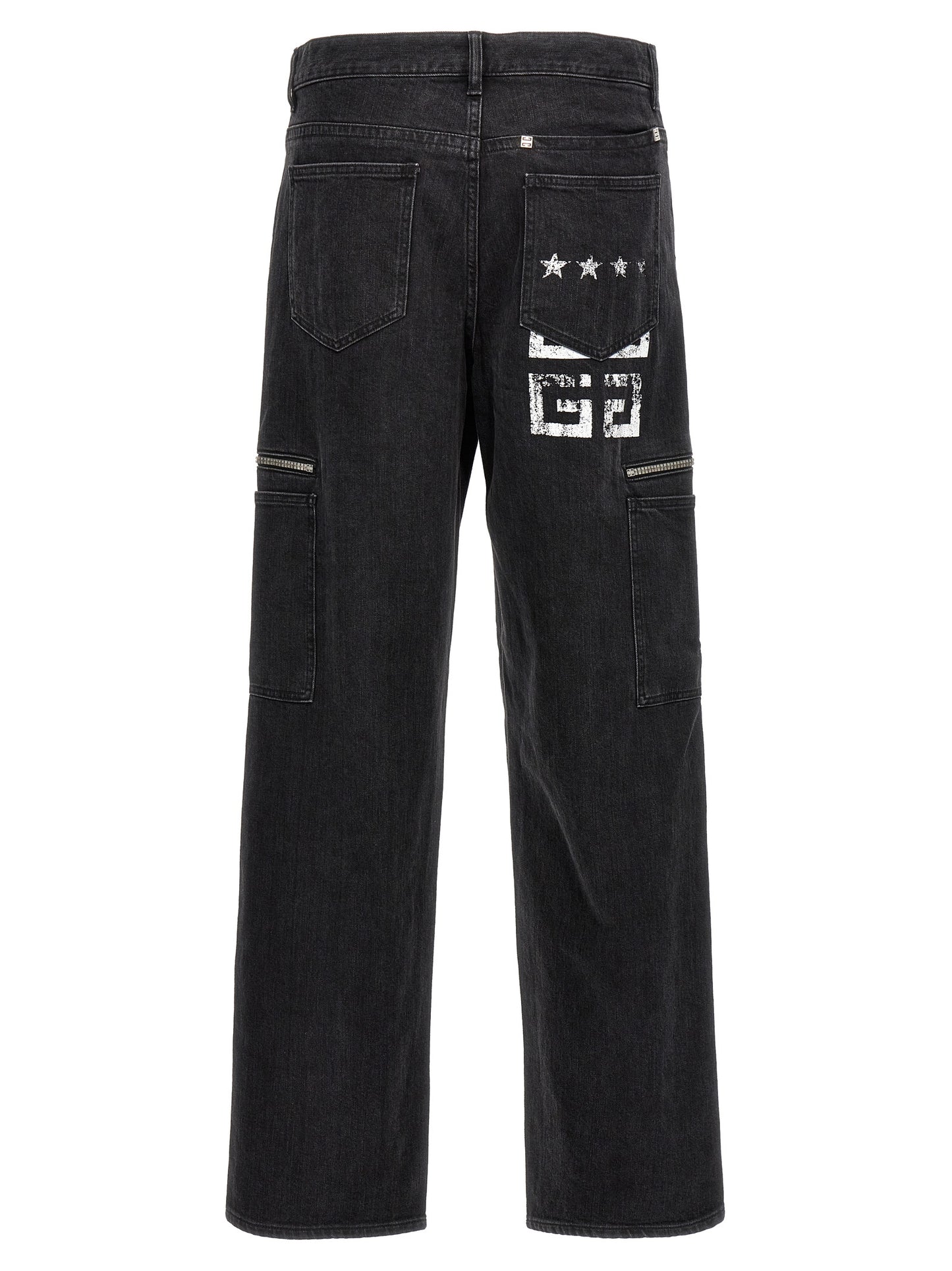 Vaqueros Givenchy De Algodón Negro Con Bordado 4G Cargo