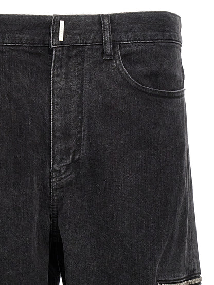 Vaqueros Givenchy De Algodón Negro Con Bordado 4G Cargo