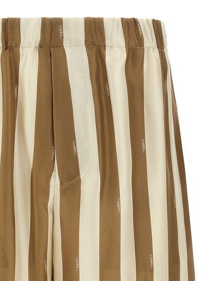 Fendi Shorts Bermuda de Seda Beige