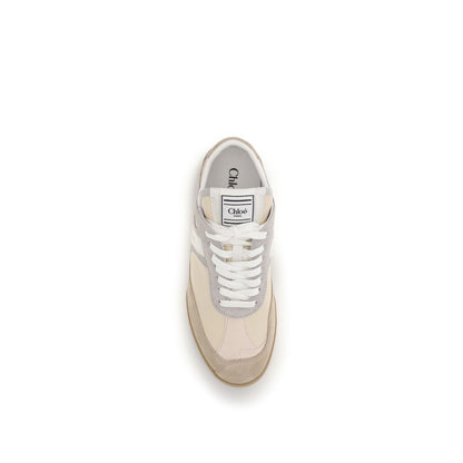 Chloé Baskets En Cuir De Veau Beige Bos Taurus
