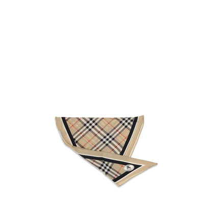 Burberry Bufanda De Seda Beige Acabado Artesanal Y Ligero