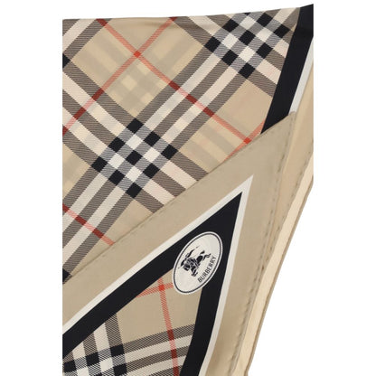 Burberry Bufanda De Seda Beige Acabado Artesanal Y Ligero