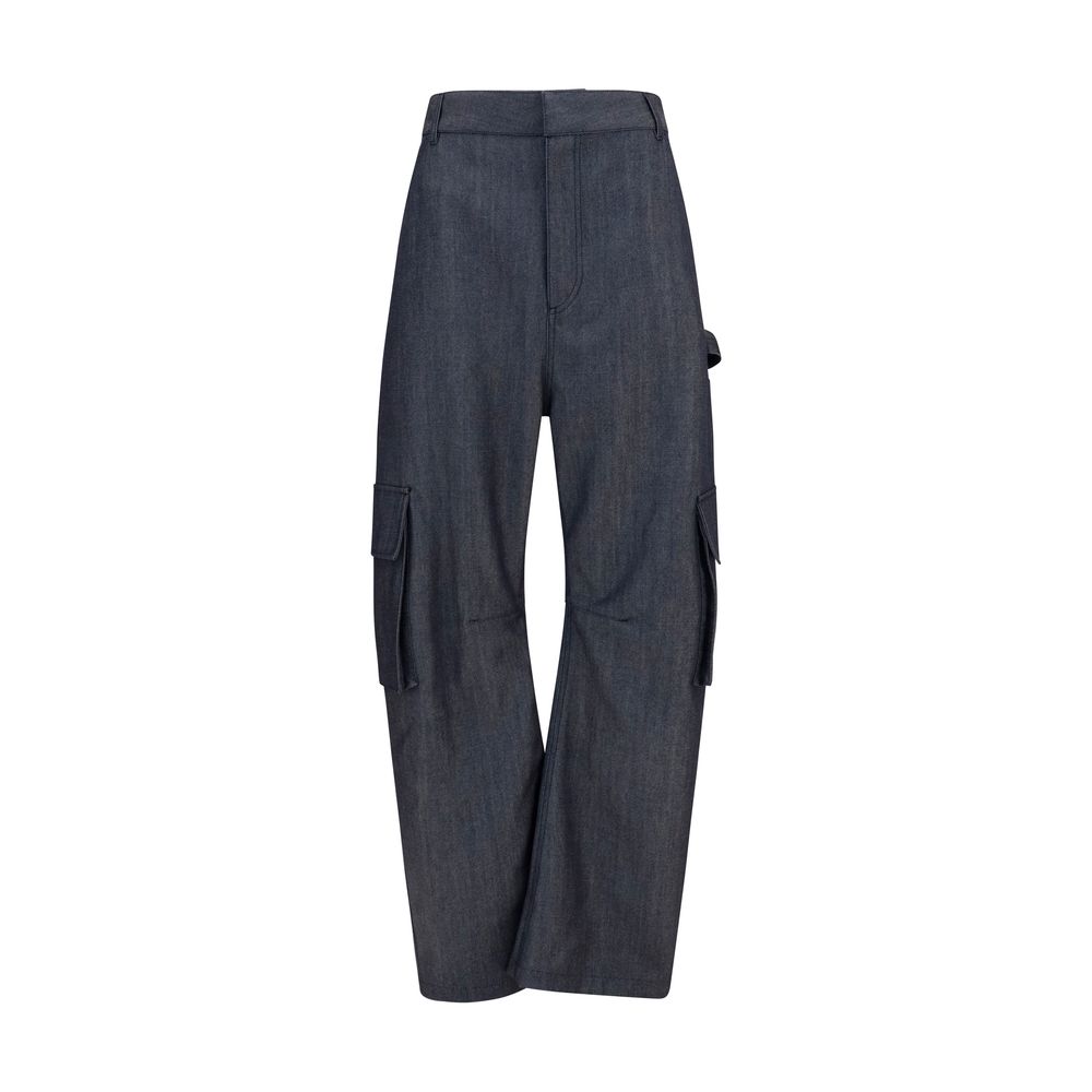 Balenciaga Pantalones Cargo En Lana Ovis Aries Azul