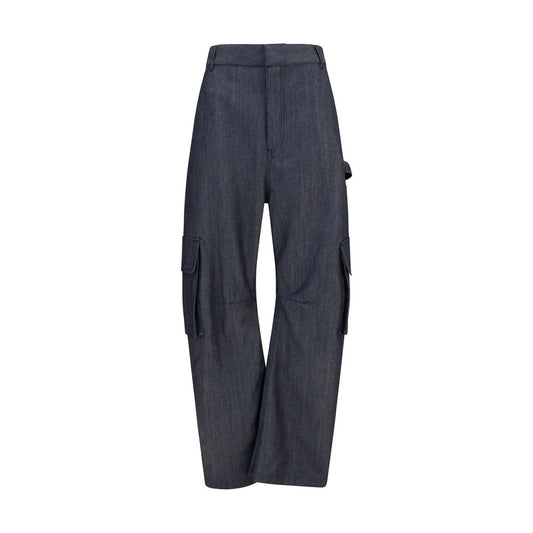 Balenciaga Pantalones Cargo En Lana Ovis Aries Azul