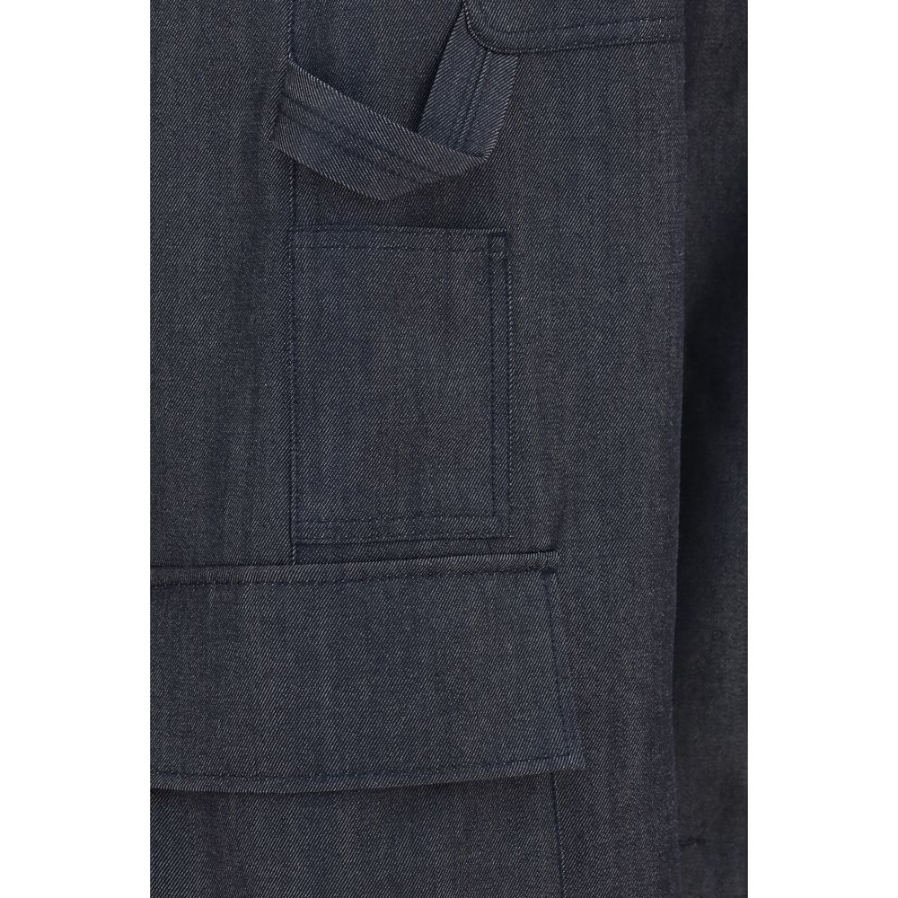 Balenciaga Pantalones Cargo En Lana Ovis Aries Azul