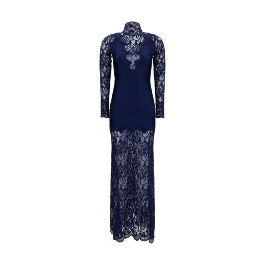 Rabanne Vestido Largo De Poliamida Azul Colección Moderna