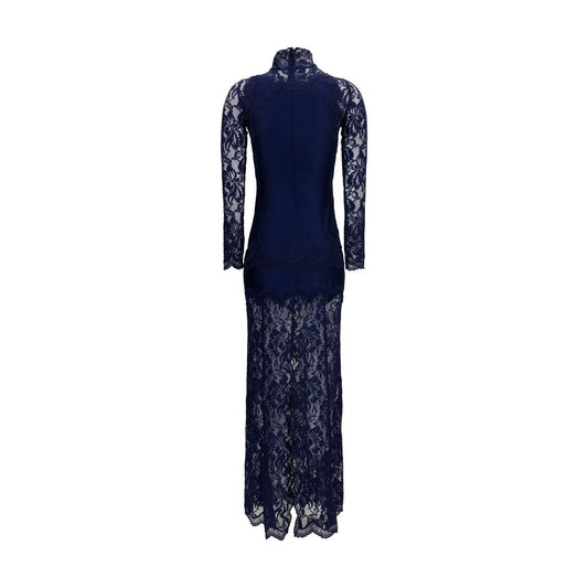 Rabanne Vestido Largo De Poliamida Azul Colección Moderna