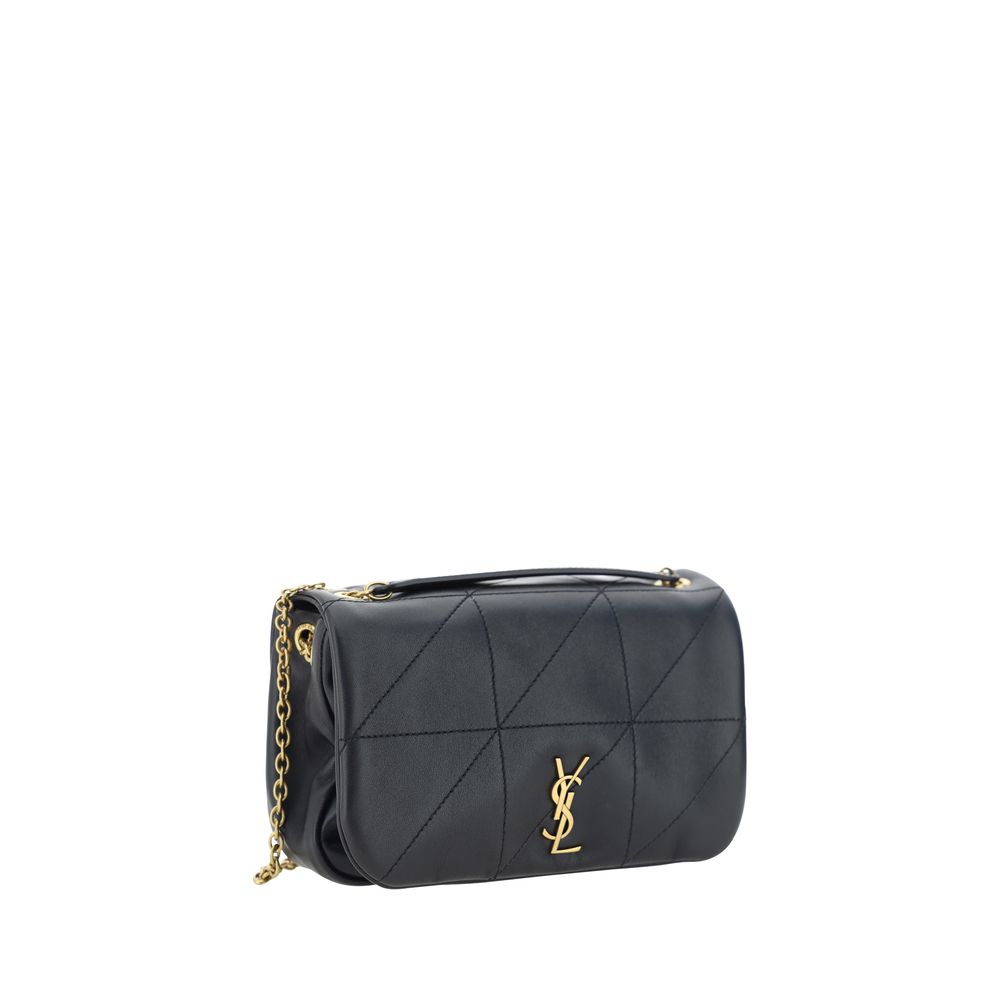Bolso de hombro Saint Laurent negro de piel de cordero Ovis Aries Aries