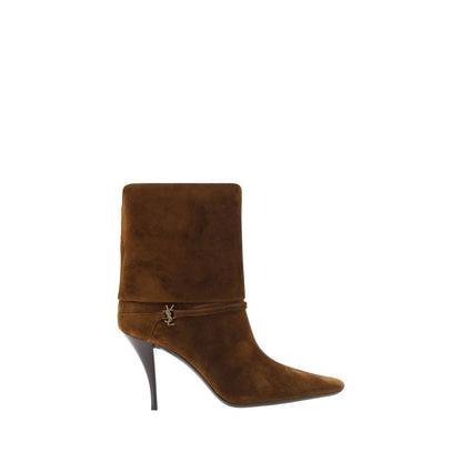 Bottes Saint Laurent Vichi Bos Taurus en cuir marron à talon haut