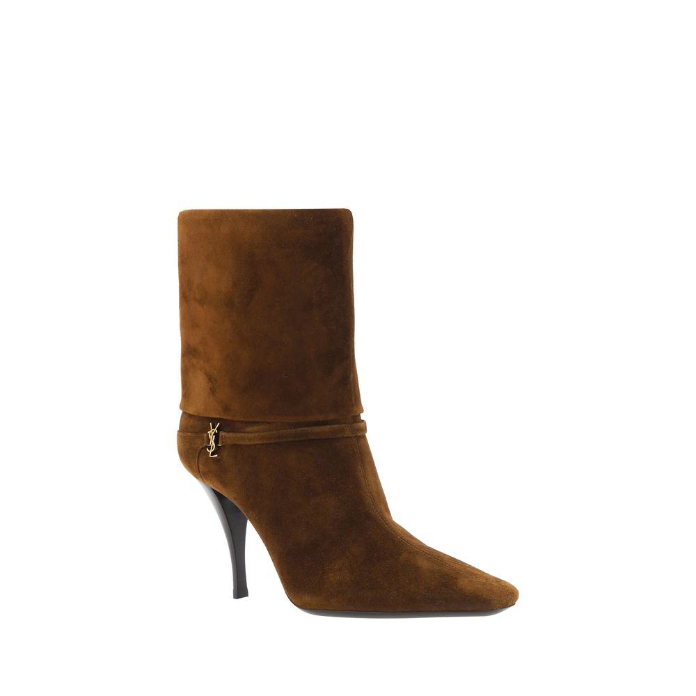 Bottes Saint Laurent Vichi Bos Taurus en cuir marron à talon haut