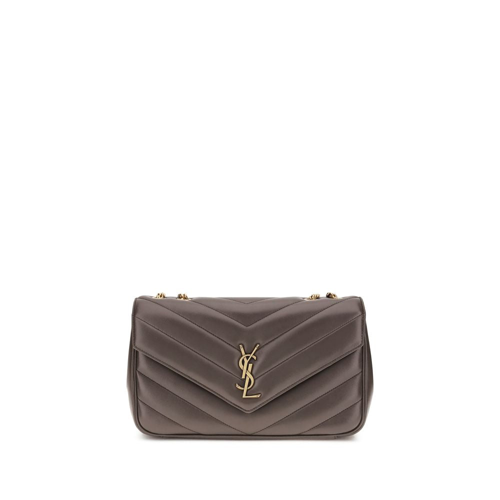 Bolso de hombro Saint Laurent gris de piel de cordero Ovis Aries Aries