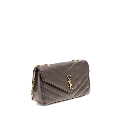 Bolso de hombro Saint Laurent gris de piel de cordero Ovis Aries Aries