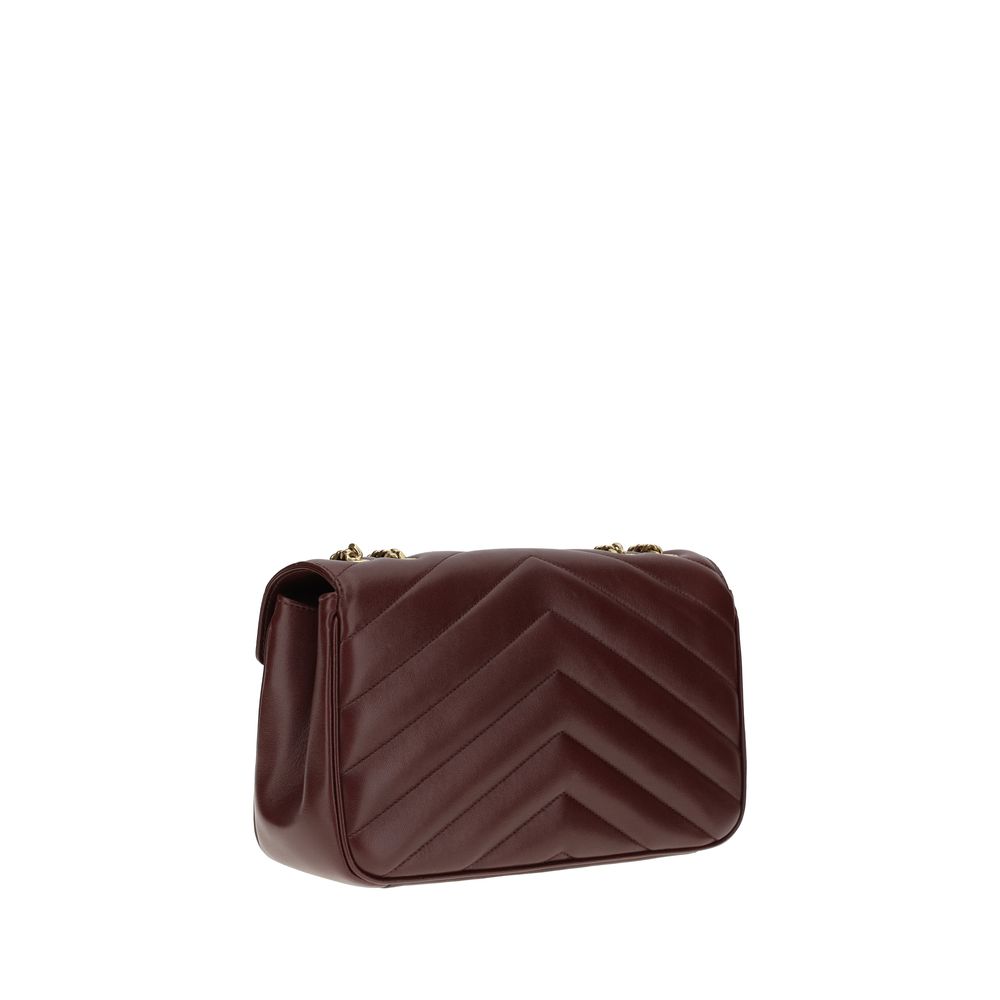 Bolso de hombro Saint Laurent Bordeaux de piel de cordero Ovis Aries Aries