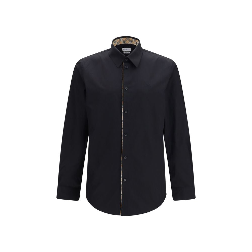 Burberry Dress Shirt - Black Poplin Cotton Regular Fit