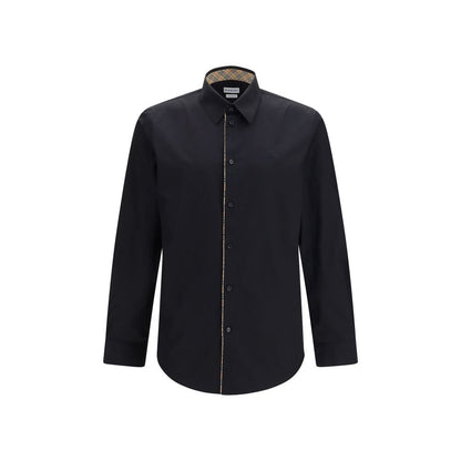 Burberry Dress Shirt - Black Poplin Cotton Regular Fit