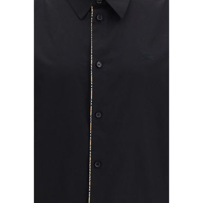 Burberry Dress Shirt - Black Poplin Cotton Regular Fit