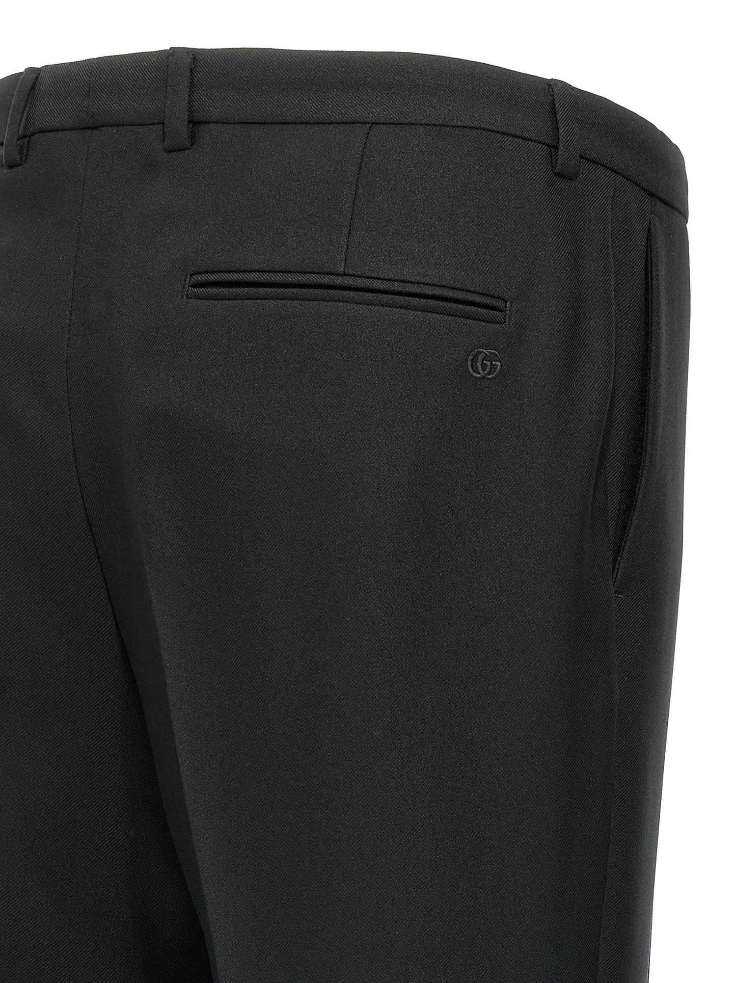 Pantalones casuales negros de poliéster Gucci