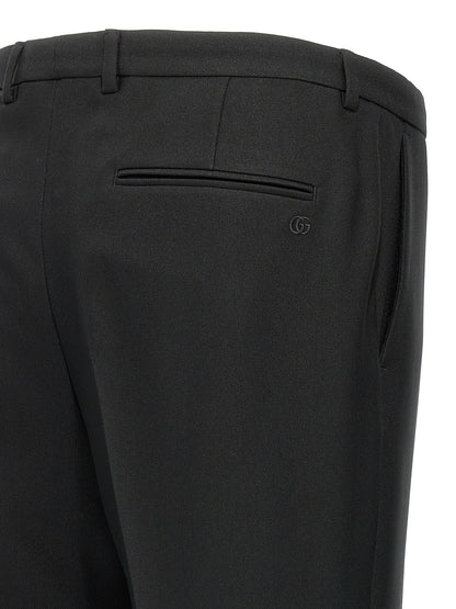 Pantalones casuales negros de poliéster Gucci