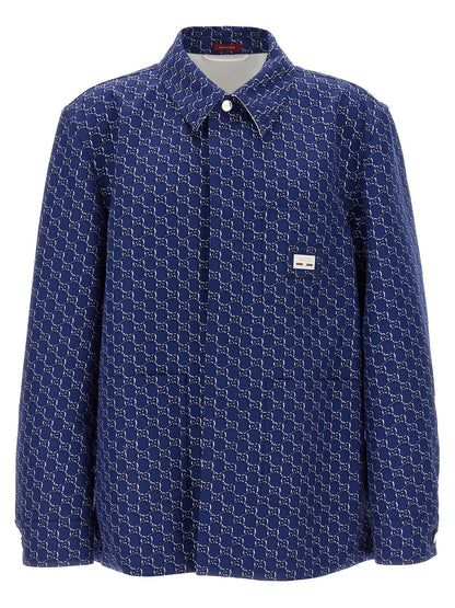 Chaqueta motera Gucci de algodón azul