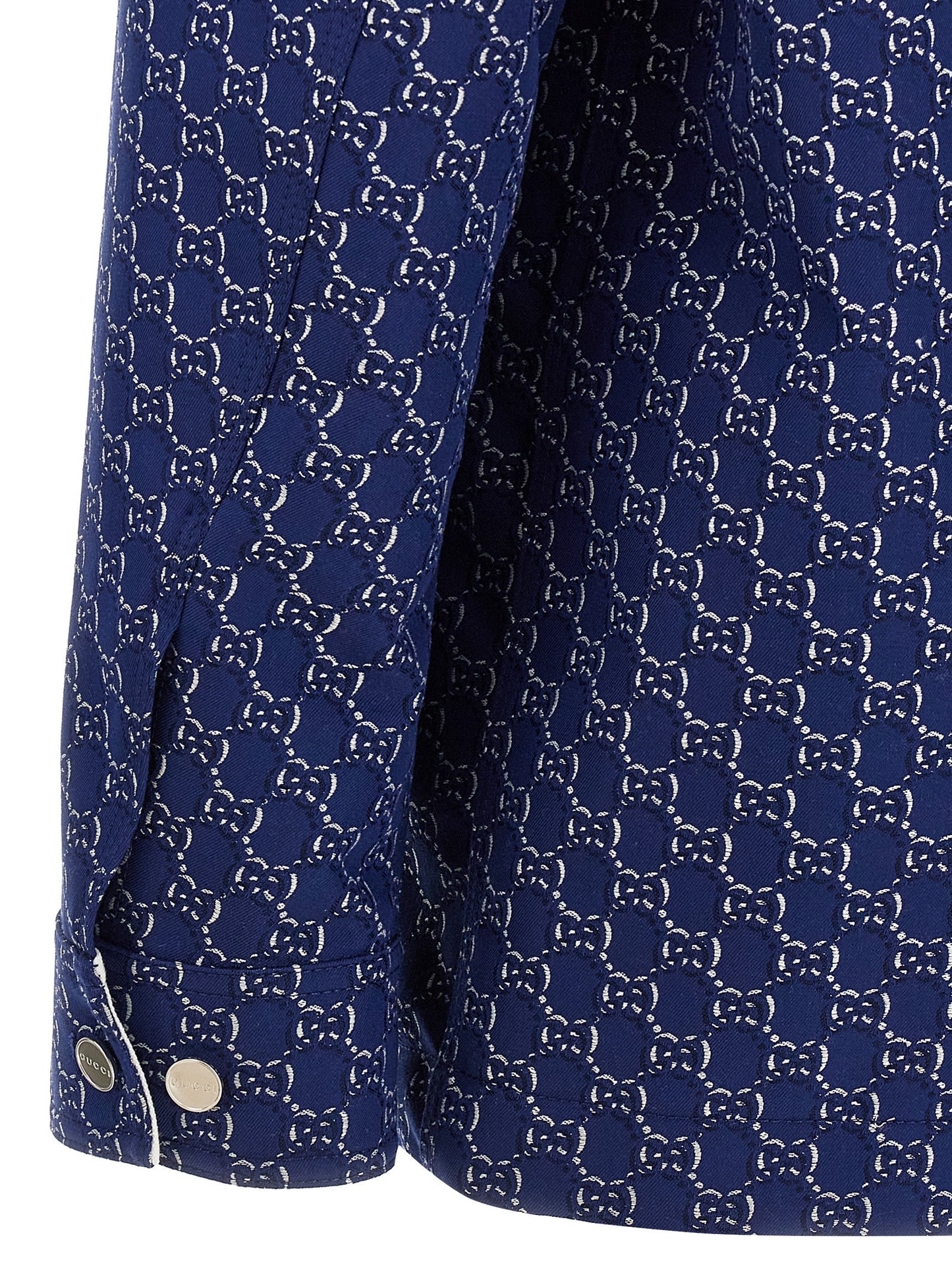 Chaqueta motera Gucci de algodón azul