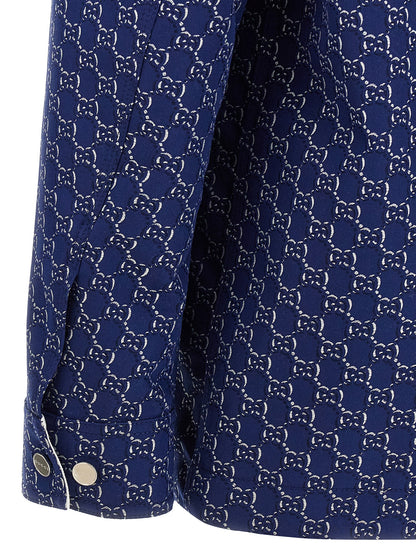 Chaqueta motera Gucci de algodón azul