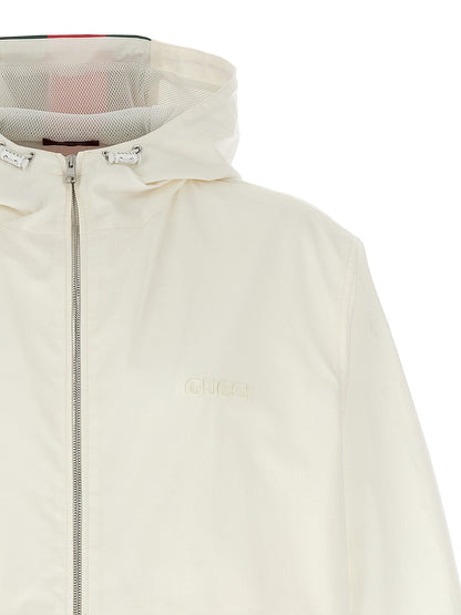 Veste shell Gucci en coton blanc déperlant