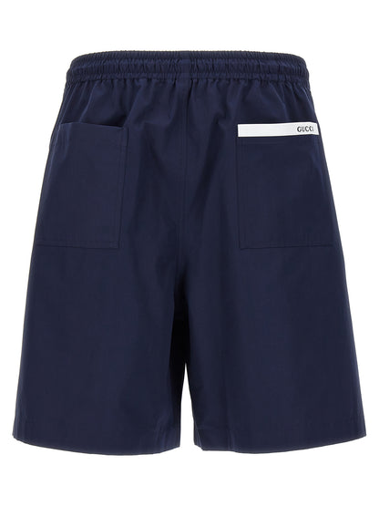 Bermudas Gucci De Algodón Azul Corte Relajado Suave