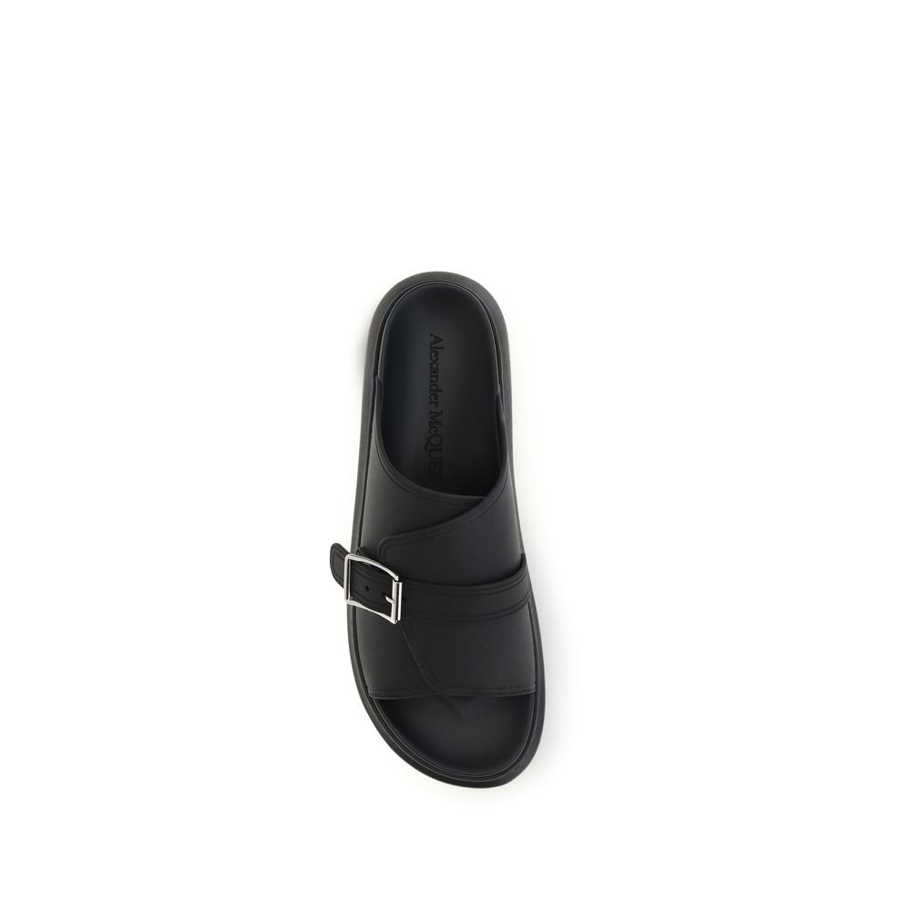 Alexander McQueen Sandalias Bos Taurus - Plataforma Piel Negra