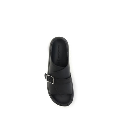 Alexander McQueen Sandalias Bos Taurus - Plataforma Piel Negra