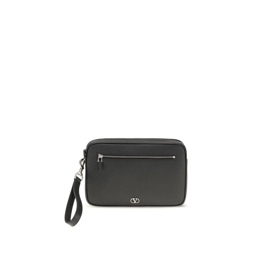 Valentino Garavani Black Leather Bos Taurus Handbag