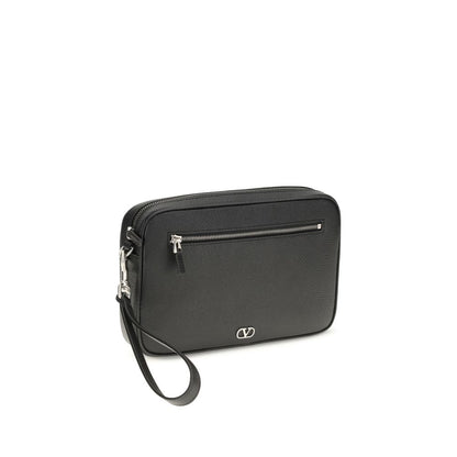 Valentino Garavani Black Leather Bos Taurus Handbag