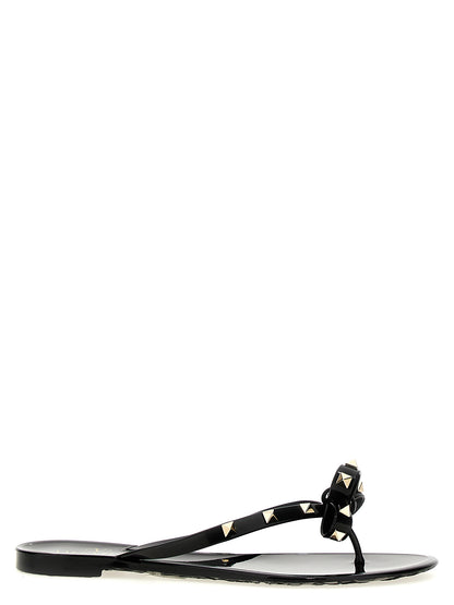 Valentino Garavani Black PVC Elegant Design Sandals