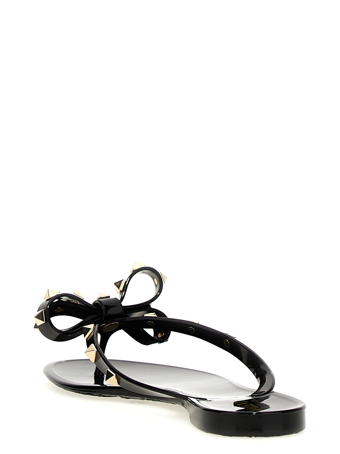 Valentino Garavani Black PVC Elegant Design Sandals
