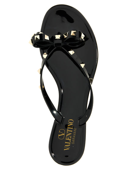 Valentino Garavani Black PVC Elegant Design Sandals