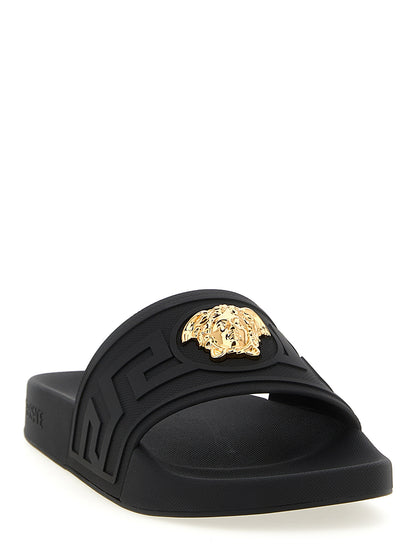 Claques Versace en verre noir