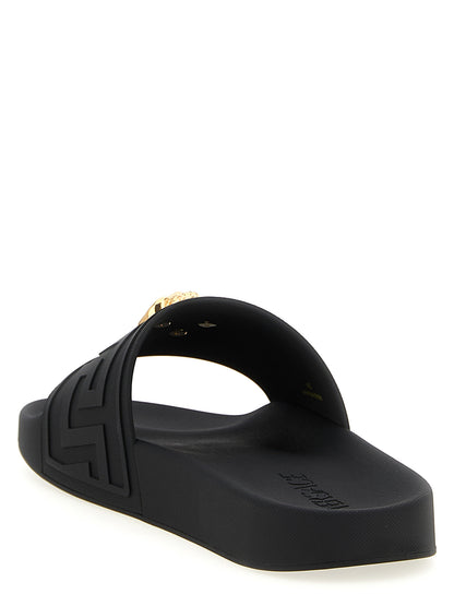 Claques Versace en verre noir