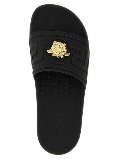 Claques Versace en verre noir