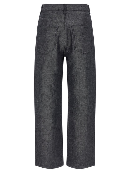 Fendi Gray Linen Straight-Leg Jeans