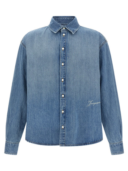 Blusa de algodón azul Jacquemus