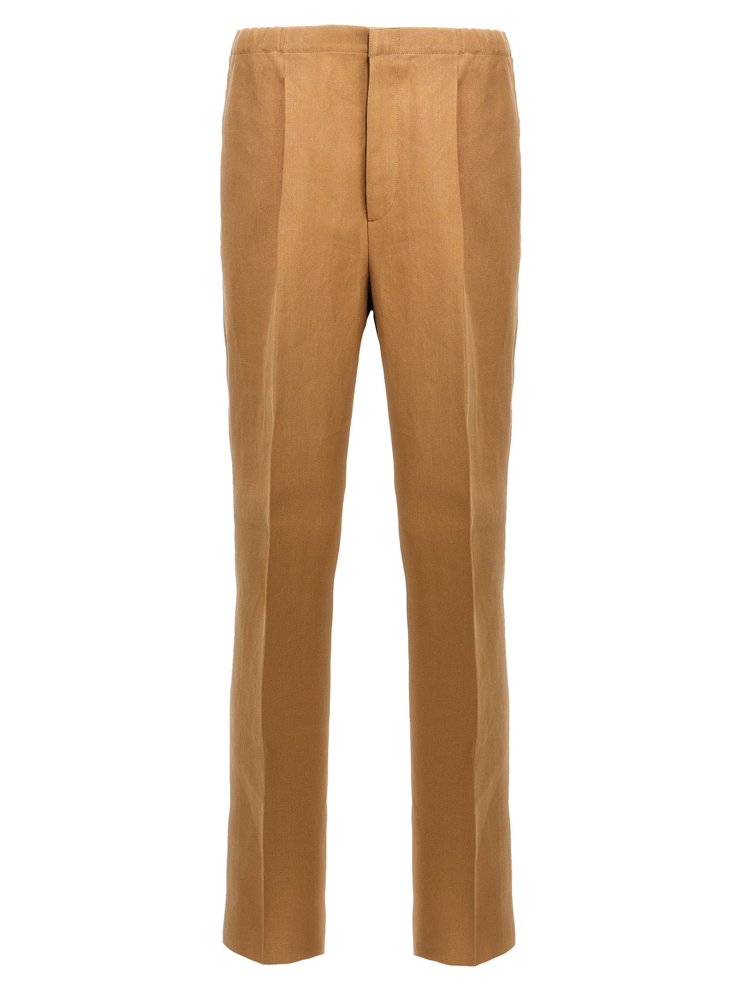 Fendi Beige Industrial Paper Casual Trousers