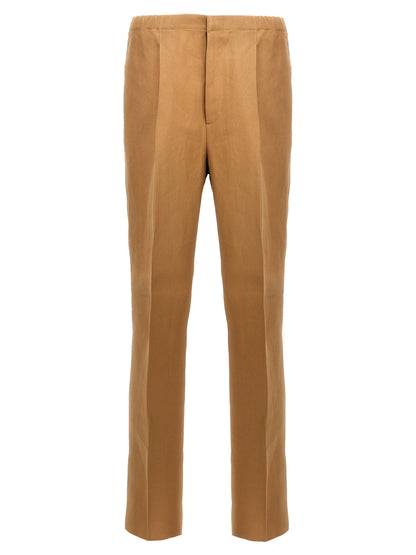 Fendi Beige Industrial Paper Casual Trousers