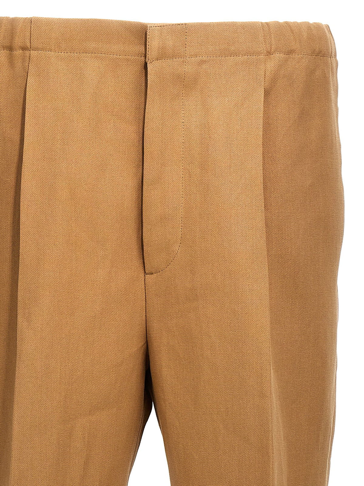 Fendi Beige Industrial Paper Casual Trousers