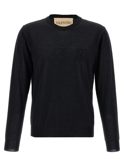 Cardigan Valentino Garavani Noir en Laine Vierge