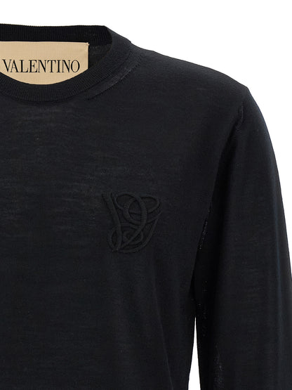 Cardigan Valentino Garavani Noir en Laine Vierge