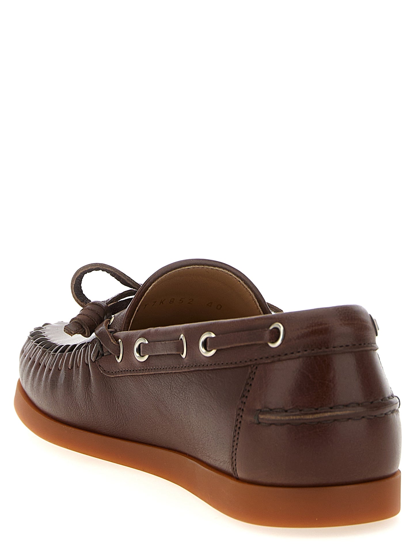 Mocasín Valentino Garavani de cuero de búfalo marrón
